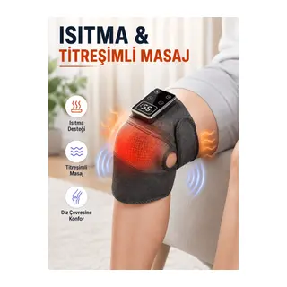 Dijital Ekranlı Isıtmalı Diz Masaj Aleti Ayarlanabilir Titreşimli Şarjlı Masaj Cihazı