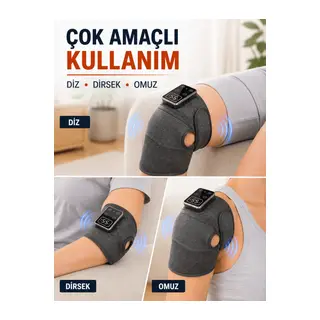 Taşınabilir Isıtmalı Diz Masaj Cihazı 5000 mAh Şarjlı Titreşimli Dijital Kontrollü