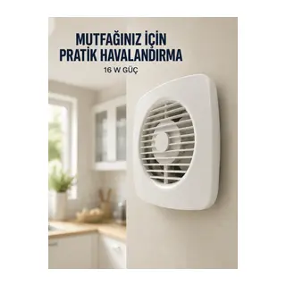 120 mm Havalandırma Fanı 180 m³/h Dekoratif Duvar ve Tavan Tipi Aspiratör