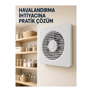 150 mm Dekoratif Aspiratör 20,8 x 20,8 cm 20 W 320 m³/h Duvar ve Tavan Tipi Havalandırma Fanı