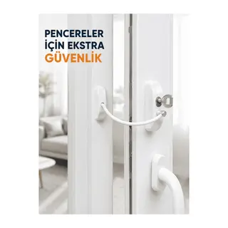 Anahtarlı Pencere Güvenlik Aparatı Esnek Kablolu Pencere Açılma Sınırlayıcı Kilit