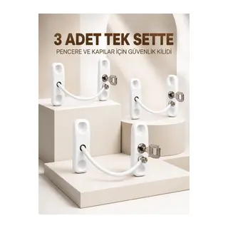 3’lü Pencere ve Kapı Emniyet Kilidi Anahtarlı Güvenlik Aparatı Seti