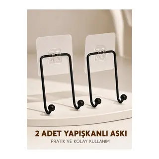 İkili Duvar Tipi Yapışkanlı Askılık Pratik Ev Düzenleme Askısı