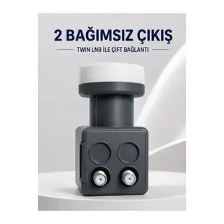 Çift Çıkışlı Twin LNB 4K Ultra HD Uyumlu Ku Band Uydu Anten Başlığı 0.1 dB