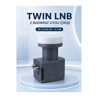 Ku Band Twin LNB Çift Çıkış 4K Ultra HD Destekli 0.1 dB Uydu Anten LNB