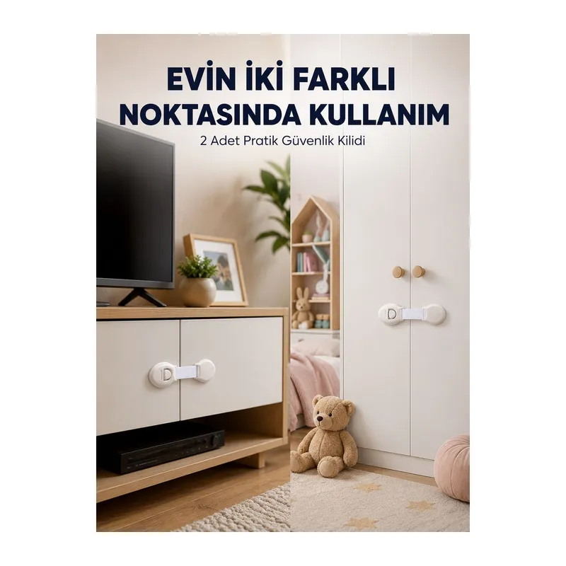 2'li Çocuk Güvenlik Kilidi Ev İçi Koruma Seti