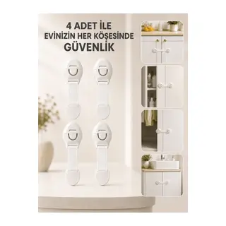 4 Adet Çok Amaçlı Çocuk Güvenlik Kilidi Dolap, Çekmece ve Gardırop İçin