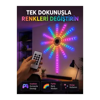RGB LED Duvar Lambası Uzaktan Kumandalı Telefon Kontrollü Ortam Aydınlatması