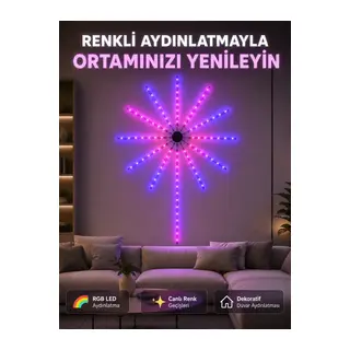 RGB LED Dekoratif Duvar Lambası İç Mekân Telefon Kontrollü Ortam Aydınlatması