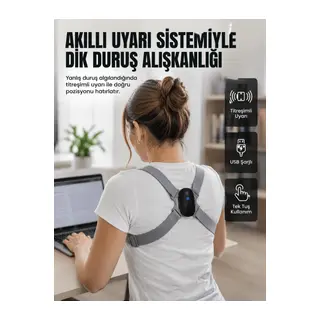 Akıllı Dik Duruş Düzeltici Titreşim Uyarılı Şarjlı Destek Cihazı