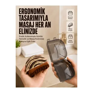 Masaj Fırçası Ahşap Desenli Yumuşak Kıllı Vücut Temizleme ve Banyo Fırçası