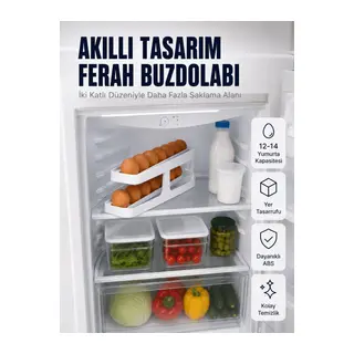 Buzdolabı Yumurta Düzenleyici İki Katlı Kayar Raylı Yumurta Organizeri