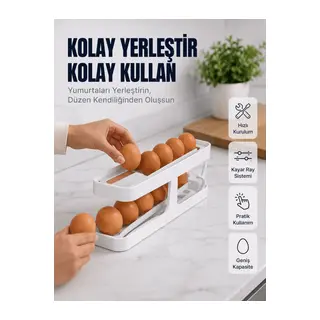 Yumurta Düzenleyici Organizer Buzdolabı İçin Yer Tasarruflu Saklama Rafı