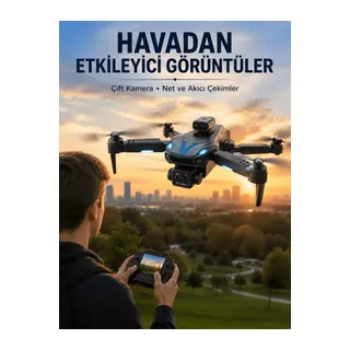 Katlanabilir Çift Kameralı Drone Uzaktan Kumandalı Hava Aracı