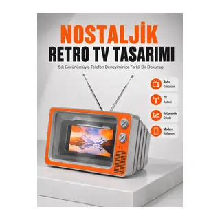 12 İnç Telefon Ekran Büyütücü Retro TV Tasarımlı HD Fresnel Lens Taşınabilir Mobil Ekran Büyütücü