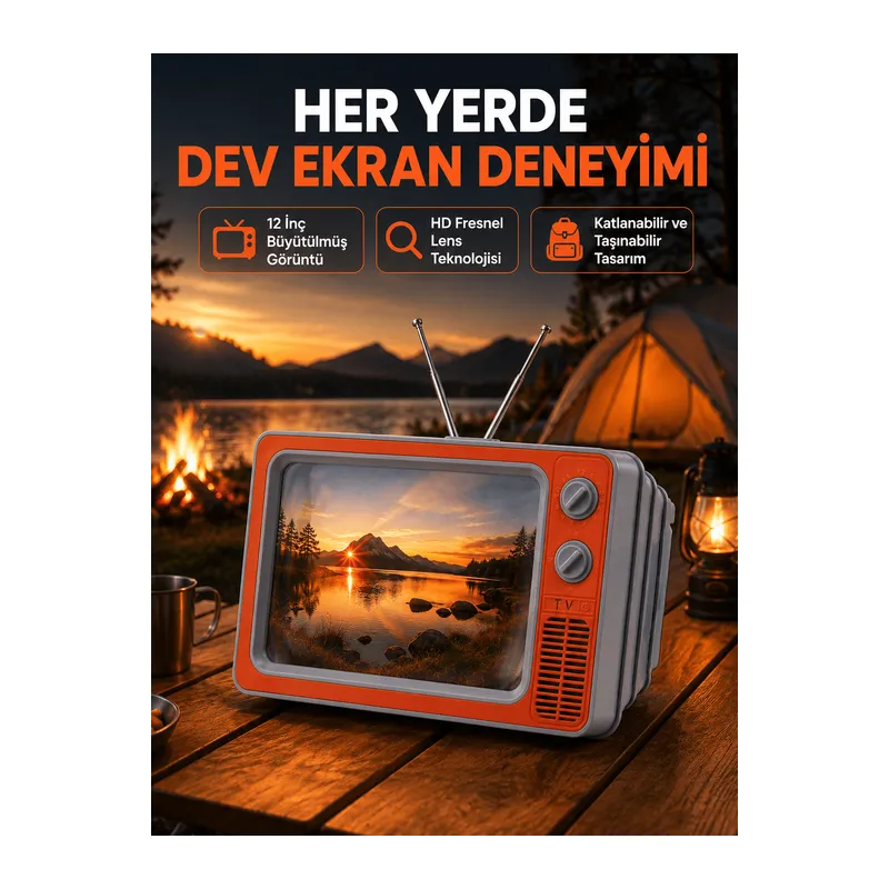 Mobil Telefon Ekran Büyütücü 12 İnç Fresnel Lens Göz Konforu Sağlayan Taşınabilir