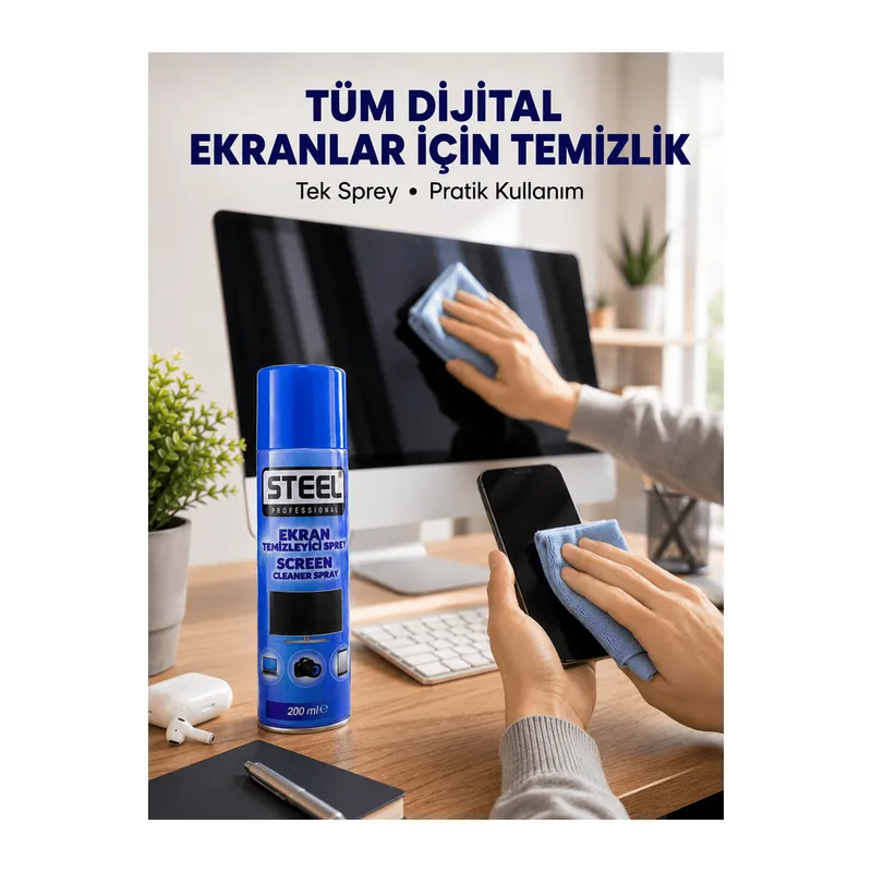 Günlük Kullanıma Uygun Çok Amaçlı Ekran Temizleme Spreyi