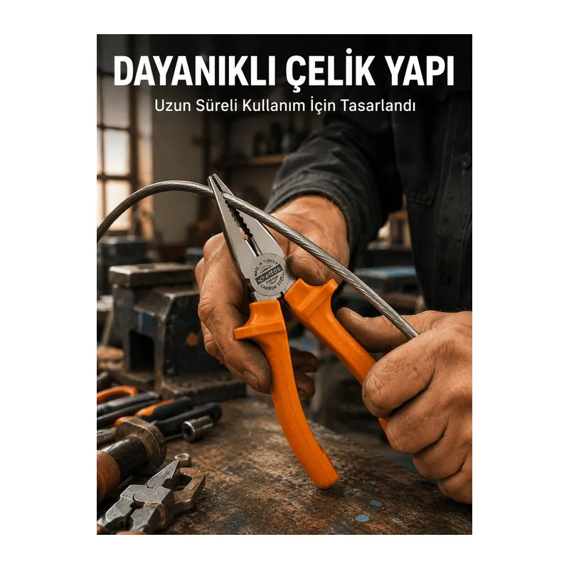 Dövme Çelik Pense Ergonomik Kaymaz Saplı El Aleti