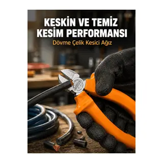 Profesyonel Kullanıma Uygun Dövme Çelik Yan Keski