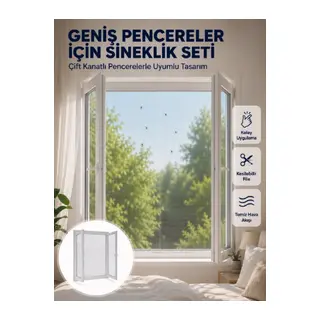 Çift Kanatlı Pencere Sineklik Seti Kesilebilir Koruyucu File