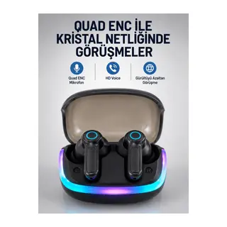Bluetooth 5.4 Kablosuz KulaklıkQuad ENC Mikrofonlu TWS Kulaklık