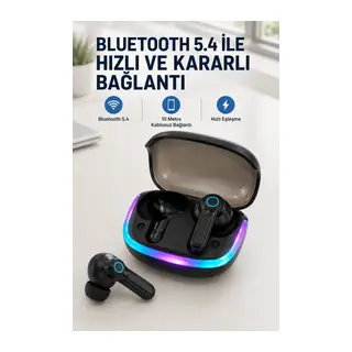 WS Bluetooth Kulaklık Quad ENC HD Voice 500mAh Şarj Kutulu Kablosuz Kulaklık