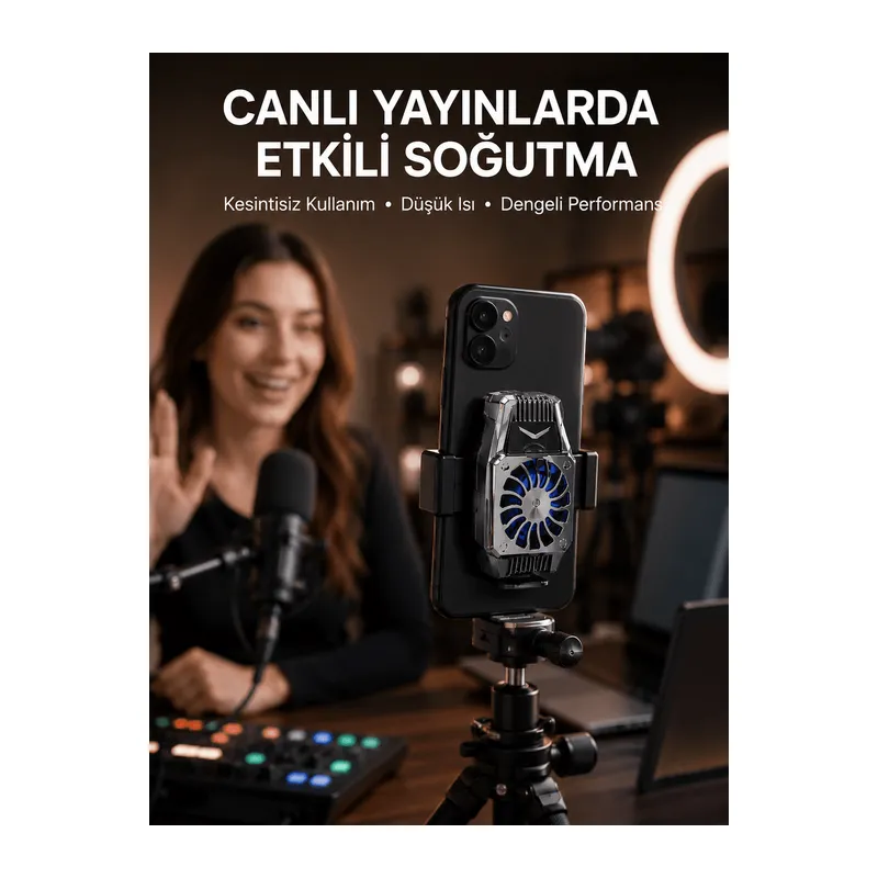 Telefon Soğutucu Fan Güçlü Hava Akışı ile Etkili Soğutma