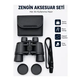 20x Büyütmeli Profesyonel Dürbün | HD Optik Lens Taşıma Çantalı ve Boyun Askılı