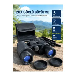 Taşıma Çantalı 20x Dürbün Hassas Odaklama Geniş Görüş Açılı Profesyonel Dürbün