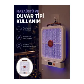 Şarjlı UV Işıklı Sinek Öldürücü Cihaz Beyaz Elektrikli Sivrisinek Yok Edici