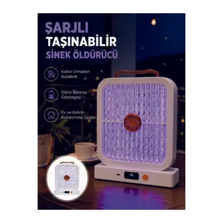 Taşınabilir Şarjlı Sivrisinek Öldürücü 365NM UV Işıklı Beyaz Model