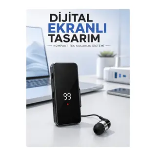 Tek Kulaklıklı Bluetooth Kulaklık Klipsli Mini Taşınabilir Müzik ve Görüşme Cihazı
