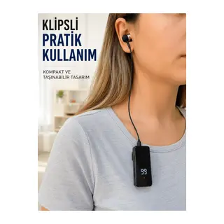 Klipsli Bluetooth Kulaklık Kısa Kablolu Tek Kulaklık Taşınabilir Günlük Kullanım