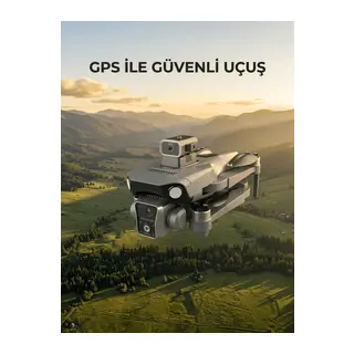 Ekranlı Kumandalı GPS Drone Çift Kameralı Katlanabilir Hava Aracı
