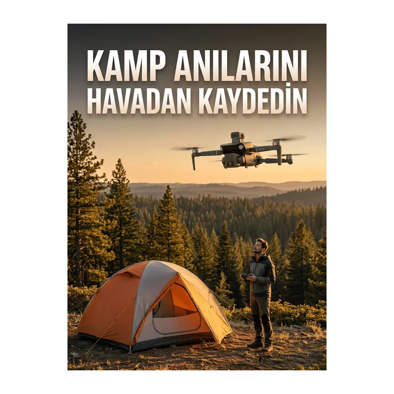 GPS Destekli Katlanabilir Çift Kameralı Drone Ekranlı Kumandalı
