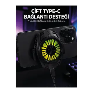 Manyetik Bağlantılı Çift Type-C Girişli Telefon Soğutucu