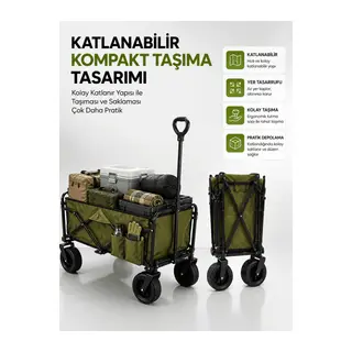 130 KG Taşıma Kapasiteli Katlanabilir Wagon Taşıma Arabası
