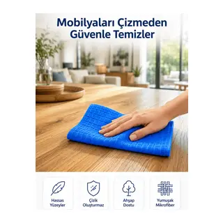 Profesyonel Mikrofiber Temizlik Bezi Çok Amaçlı Yüksek Emici Çizmeyen Temizlik Bezi 40x40 cm