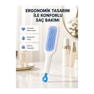 Pratik Mekanizmalı Saç Tarağı – Kendi Kendini Temizler, Taşınabilir