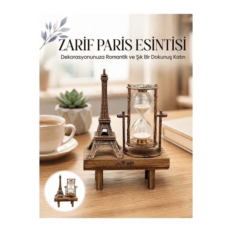 Paris Eyfel Kulesi Hediyelik Eyfel Retro Kum Saati Dekoratif Eşya Yeni Nesil