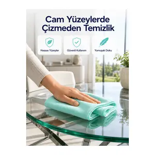 Mikrofiber Cam Bezi Çizmeden Temizlik Sağlayan Yüksek Su Emici Cam Silme Bezi 40x60 cm