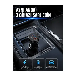 12V 24V Uyumlu 60W Araç İçi Şarj Adaptörü Çoklu Hızlı Şarj Cihazı