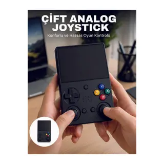 3.5 İnç IPS Ekran Retro Oyun Konsolu 64GB Dahili Hafıza Çift Analog Joystick Taşınabilir El Konsolu