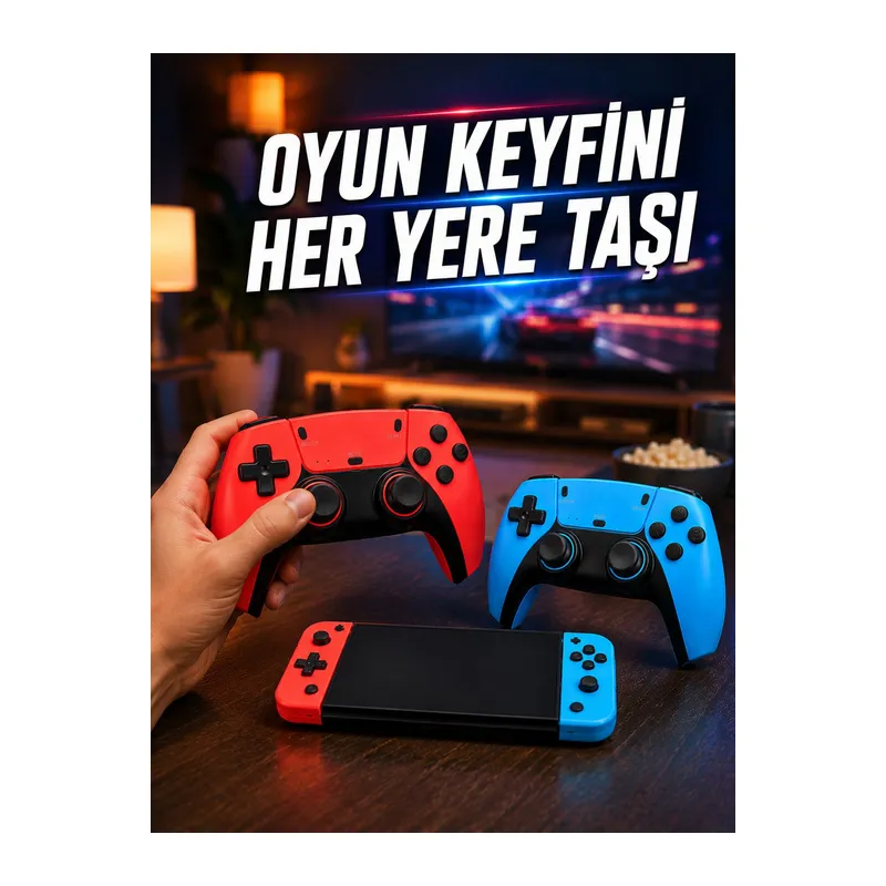 Mini Oyun Konsolu Çift Kablosuz Kontrolcü HDMI Bağlantılı Oyun Cihazı