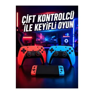 Oyun Konsolu Kablosuz Kontrolcülü Retro Oyun Eğlence Sistemi