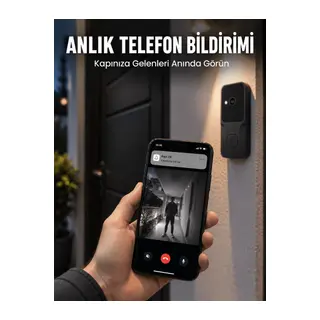 HD Kameralı Akıllı Kapı Zili | Çift Yönlü Sesli Wi-Fi Görüntülü Kapı Zili