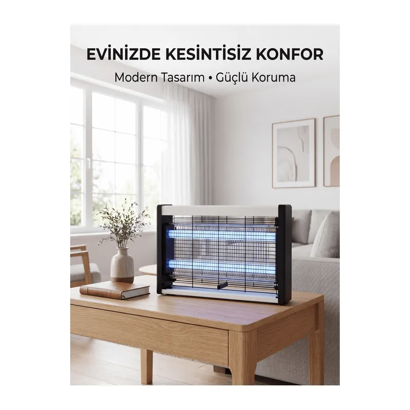 Elektrikli UV Sinek Öldürücü Lamba Çift Işıklı Güçlü Koruma
