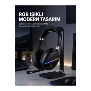 Kablosuz Bluetooth 5.0 Kulaklık RGB Işıklı Tasarım