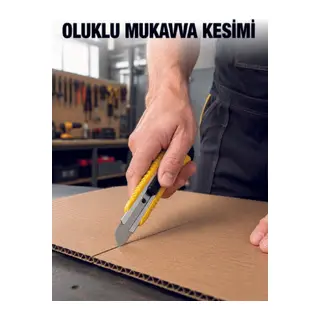Metal Gövdeli 5’li Falçata Seti Profesyonel Maket Bıçağı Karton Koli Kesici
