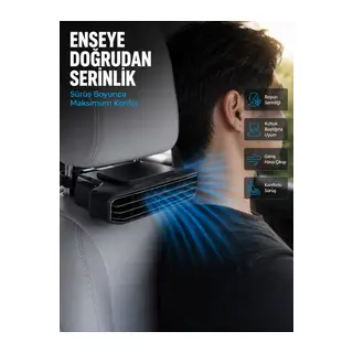 Araç Koltuğu İçin 5 Hız Kademeli Soğutucu Fan Aroma Hazneli USB-C Şarjlı